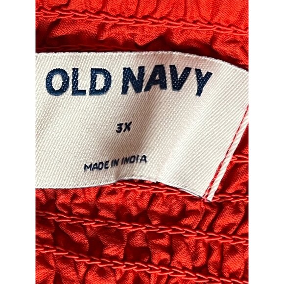 Old Navy Coral Orange Eyelet Mini Dress 3X Pockets Adj Straps Lined Embroidered - Picture 15 of 16